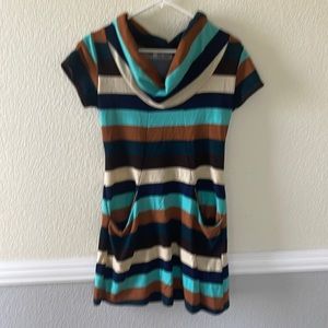 Striped Warm Dress For Fall